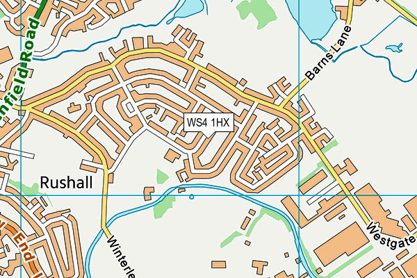 WS4 1HX map - OS VectorMap District (Ordnance Survey) WS4 1HX map - OS VectorMap District (Ordnance Survey)