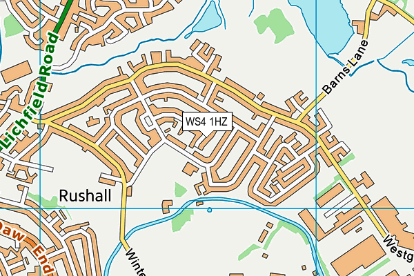 WS4 1HZ map - OS VectorMap District (Ordnance Survey) WS4 1HZ map - OS VectorMap District (Ordnance Survey)