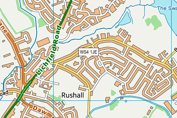 WS4 1JE map - OS VectorMap District (Ordnance Survey) WS4 1JE map - OS VectorMap District (Ordnance Survey)