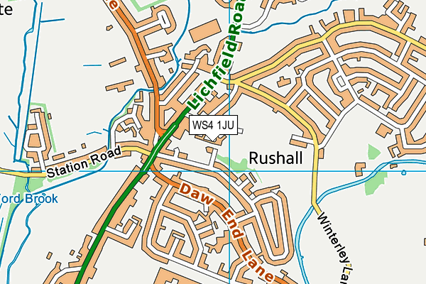 WS4 1JU map - OS VectorMap District (Ordnance Survey) WS4 1JU map - OS VectorMap District (Ordnance Survey)