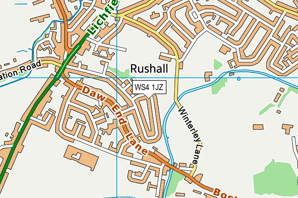 WS4 1JZ map - OS VectorMap District (Ordnance Survey) WS4 1JZ map - OS VectorMap District (Ordnance Survey)