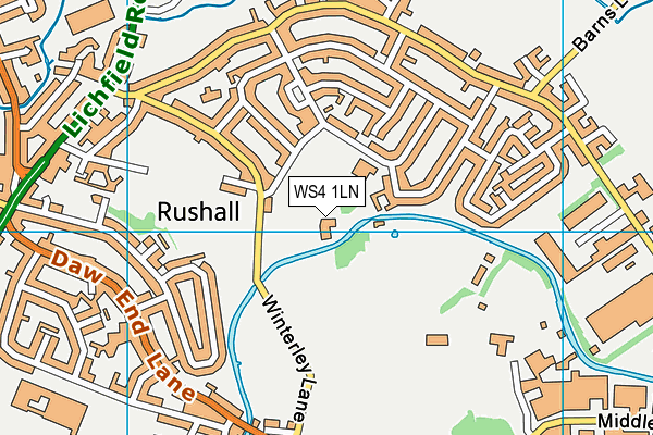 WS4 1LN map - OS VectorMap District (Ordnance Survey) WS4 1LN map - OS VectorMap District (Ordnance Survey)