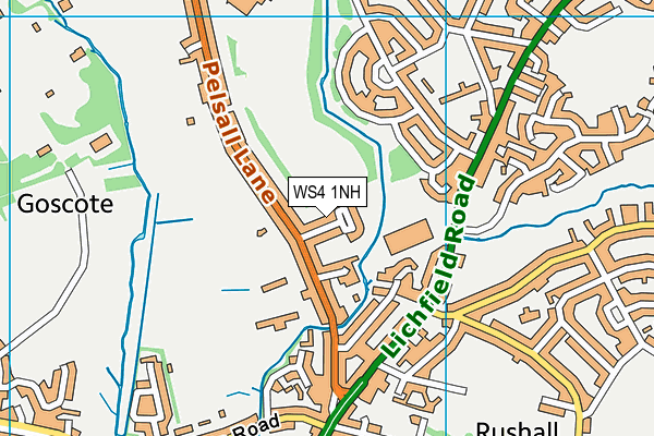 WS4 1NH map - OS VectorMap District (Ordnance Survey)