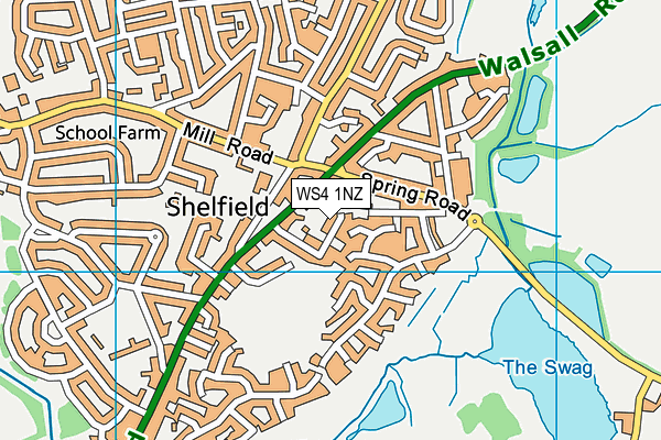 WS4 1NZ map - OS VectorMap District (Ordnance Survey) WS4 1NZ map - OS VectorMap District (Ordnance Survey)