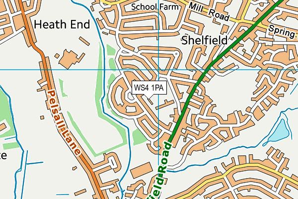 WS4 1PA map - OS VectorMap District (Ordnance Survey) WS4 1PA map - OS VectorMap District (Ordnance Survey)