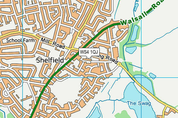 WS4 1QJ map - OS VectorMap District (Ordnance Survey) WS4 1QJ map - OS VectorMap District (Ordnance Survey)