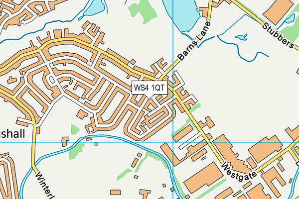 WS4 1QT map - OS VectorMap District (Ordnance Survey) WS4 1QT map - OS VectorMap District (Ordnance Survey)