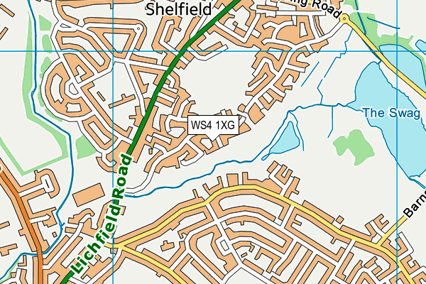 WS4 1XG map - OS VectorMap District (Ordnance Survey) WS4 1XG map - OS VectorMap District (Ordnance Survey)
