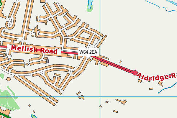 WS4 2EA map - OS VectorMap District (Ordnance Survey) WS4 2EA map - OS VectorMap District (Ordnance Survey)