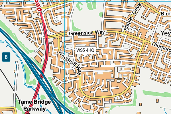 WS5 4HQ map - OS VectorMap District (Ordnance Survey) WS5 4HQ map - OS VectorMap District (Ordnance Survey)