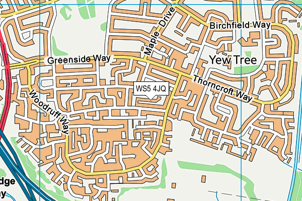 WS5 4JQ map - OS VectorMap District (Ordnance Survey) WS5 4JQ map - OS VectorMap District (Ordnance Survey)