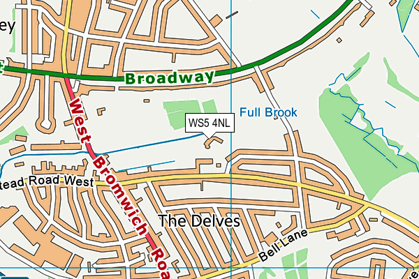 WS5 4NL map - OS VectorMap District (Ordnance Survey) WS5 4NL map - OS VectorMap District (Ordnance Survey)