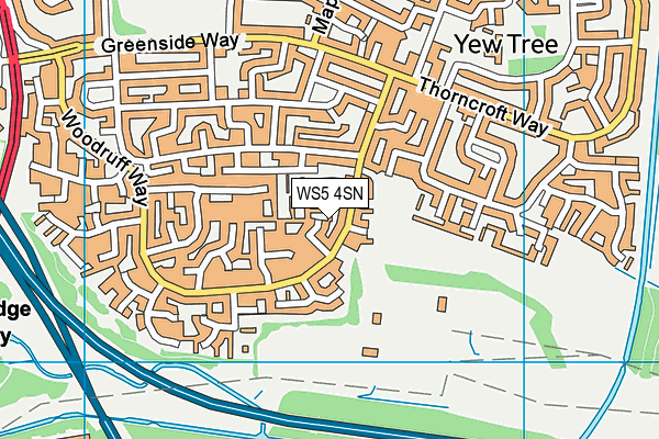 WS5 4SN map - OS VectorMap District (Ordnance Survey) WS5 4SN map - OS VectorMap District (Ordnance Survey)