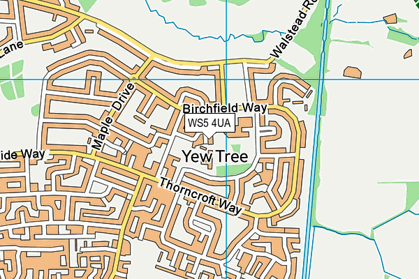 WS5 4UA map - OS VectorMap District (Ordnance Survey) WS5 4UA map - OS VectorMap District (Ordnance Survey)