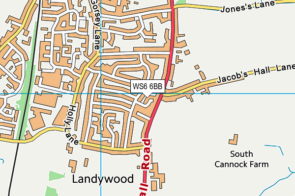 WS6 6BB map - OS VectorMap District (Ordnance Survey) WS6 6BB map - OS VectorMap District (Ordnance Survey)