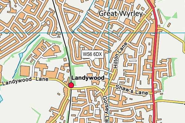 WS6 6DX map - OS VectorMap District (Ordnance Survey) WS6 6DX map - OS VectorMap District (Ordnance Survey)