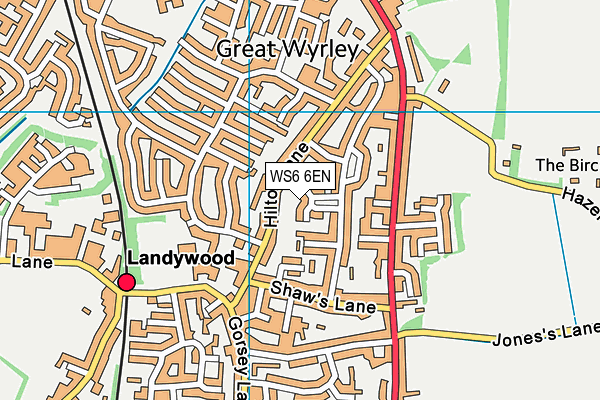 WS6 6EN map - OS VectorMap District (Ordnance Survey) WS6 6EN map - OS VectorMap District (Ordnance Survey)