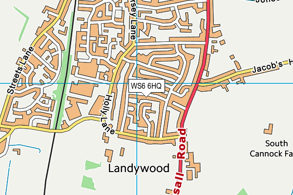 WS6 6HQ map - OS VectorMap District (Ordnance Survey) WS6 6HQ map - OS VectorMap District (Ordnance Survey)