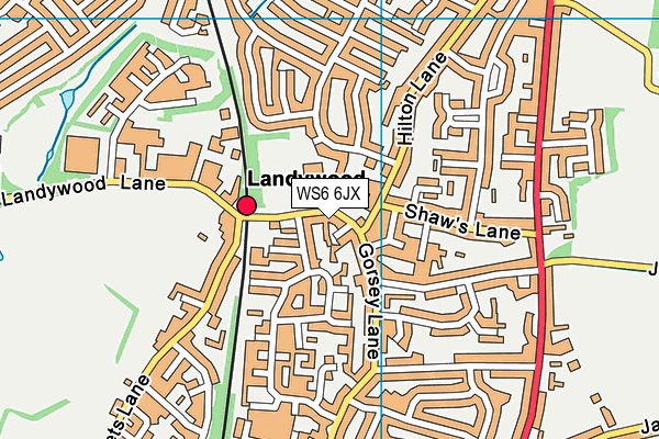WS6 6JX map - OS VectorMap District (Ordnance Survey) WS6 6JX map - OS VectorMap District (Ordnance Survey)