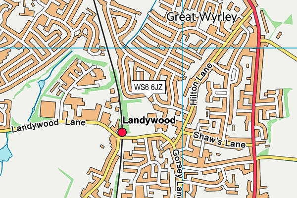 WS6 6JZ map - OS VectorMap District (Ordnance Survey) WS6 6JZ map - OS VectorMap District (Ordnance Survey)