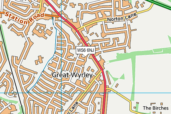 WS6 6NJ map - OS VectorMap District (Ordnance Survey) WS6 6NJ map - OS VectorMap District (Ordnance Survey)