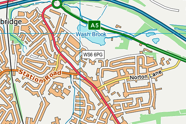 WS6 6PG map - OS VectorMap District (Ordnance Survey) WS6 6PG map - OS VectorMap District (Ordnance Survey)