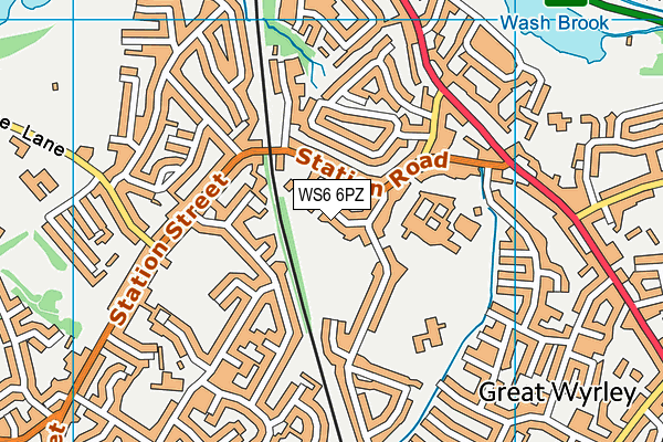 WS6 6PZ map - OS VectorMap District (Ordnance Survey) WS6 6PZ map - OS VectorMap District (Ordnance Survey)