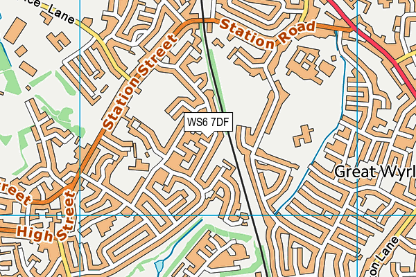 WS6 7DF map - OS VectorMap District (Ordnance Survey) WS6 7DF map - OS VectorMap District (Ordnance Survey)