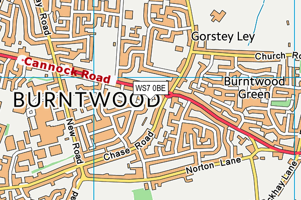 WS7 0BE map - OS VectorMap District (Ordnance Survey) WS7 0BE map - OS VectorMap District (Ordnance Survey)