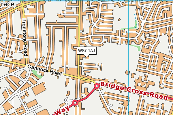 WS7 1AJ map - OS VectorMap District (Ordnance Survey) WS7 1AJ map - OS VectorMap District (Ordnance Survey)