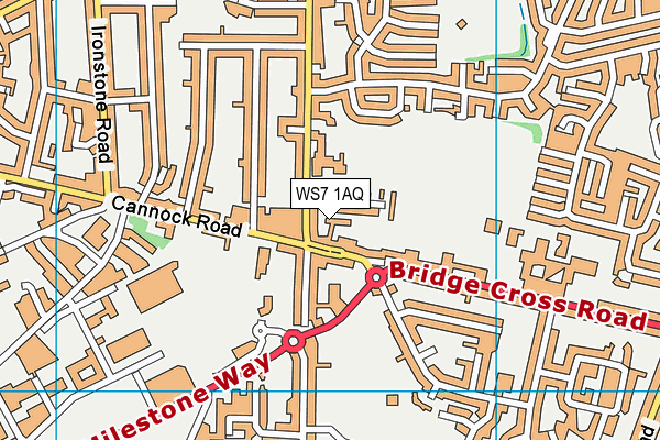 WS7 1AQ map - OS VectorMap District (Ordnance Survey) WS7 1AQ map - OS VectorMap District (Ordnance Survey)