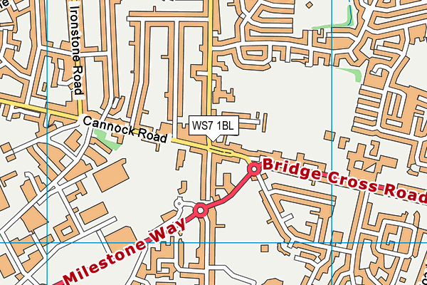 WS7 1BL map - OS VectorMap District (Ordnance Survey) WS7 1BL map - OS VectorMap District (Ordnance Survey)