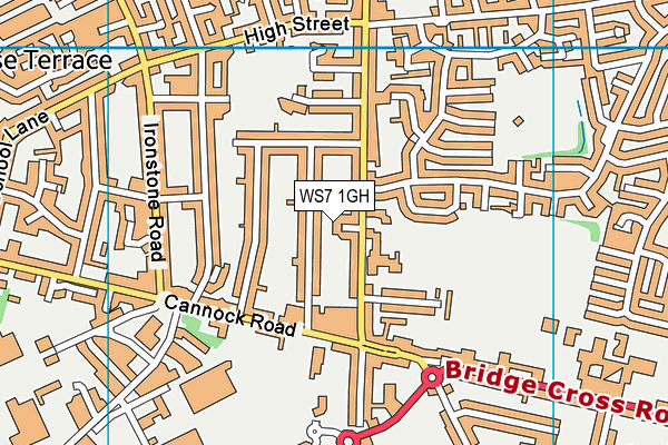WS7 1GH map - OS VectorMap District (Ordnance Survey) WS7 1GH map - OS VectorMap District (Ordnance Survey)