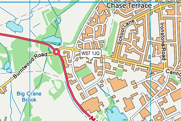 WS7 1JQ map - OS VectorMap District (Ordnance Survey) WS7 1JQ map - OS VectorMap District (Ordnance Survey)
