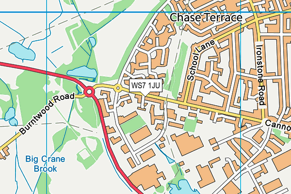 WS7 1JU map - OS VectorMap District (Ordnance Survey) WS7 1JU map - OS VectorMap District (Ordnance Survey)