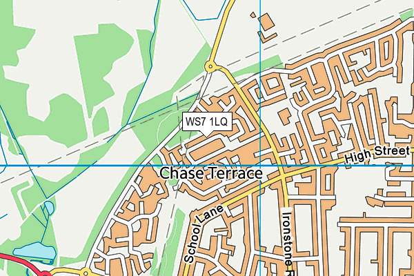 WS7 1LQ map - OS VectorMap District (Ordnance Survey) WS7 1LQ map - OS VectorMap District (Ordnance Survey)