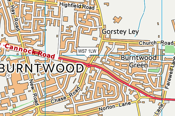 WS7 1LW map - OS VectorMap District (Ordnance Survey) WS7 1LW map - OS VectorMap District (Ordnance Survey)