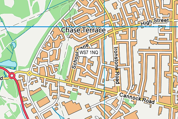 WS7 1NQ map - OS VectorMap District (Ordnance Survey) WS7 1NQ map - OS VectorMap District (Ordnance Survey)