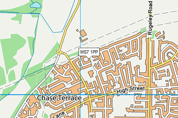 WS7 1PP map - OS VectorMap District (Ordnance Survey) WS7 1PP map - OS VectorMap District (Ordnance Survey)