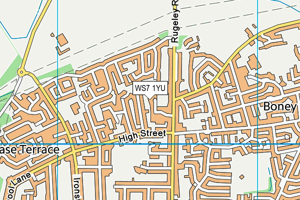 WS7 1YU map - OS VectorMap District (Ordnance Survey) WS7 1YU map - OS VectorMap District (Ordnance Survey)