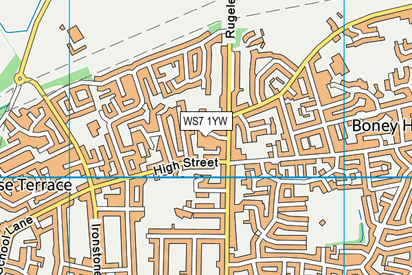 WS7 1YW map - OS VectorMap District (Ordnance Survey) WS7 1YW map - OS VectorMap District (Ordnance Survey)