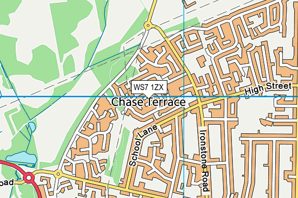 WS7 1ZX map - OS VectorMap District (Ordnance Survey)