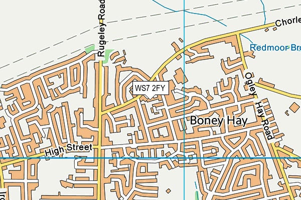 WS7 2FY map - OS VectorMap District (Ordnance Survey) WS7 2FY map - OS VectorMap District (Ordnance Survey)