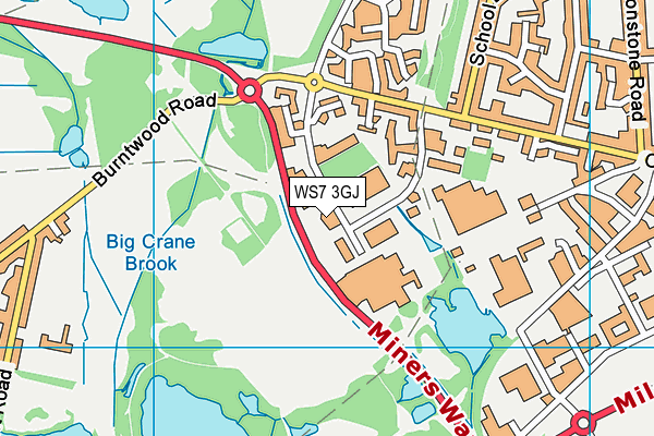 WS7 3GJ map - OS VectorMap District (Ordnance Survey) WS7 3GJ map - OS VectorMap District (Ordnance Survey)