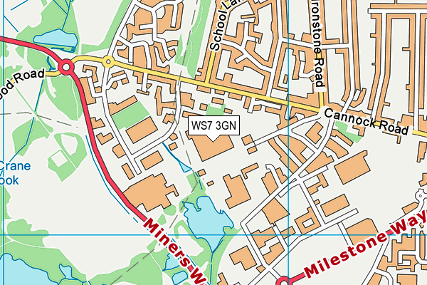 WS7 3GN map - OS VectorMap District (Ordnance Survey) WS7 3GN map - OS VectorMap District (Ordnance Survey)