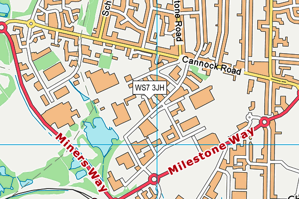 WS7 3JH map - OS VectorMap District (Ordnance Survey) WS7 3JH map - OS VectorMap District (Ordnance Survey)