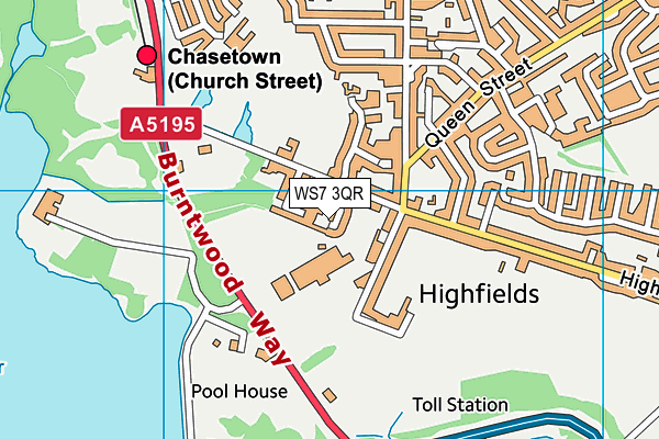 WS7 3QR map - OS VectorMap District (Ordnance Survey)
