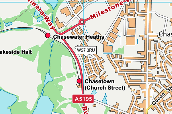 WS7 3RU map - OS VectorMap District (Ordnance Survey) WS7 3RU map - OS VectorMap District (Ordnance Survey)