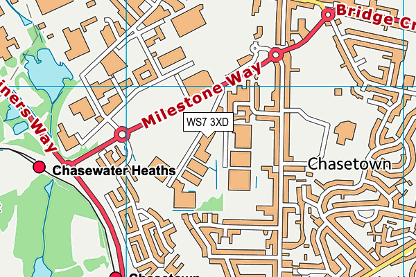 WS7 3XD map - OS VectorMap District (Ordnance Survey) WS7 3XD map - OS VectorMap District (Ordnance Survey)