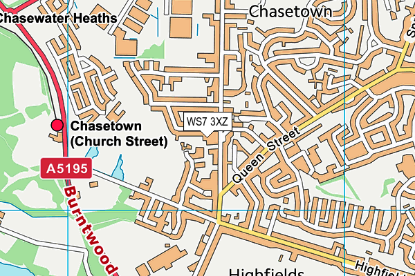 WS7 3XZ map - OS VectorMap District (Ordnance Survey) WS7 3XZ map - OS VectorMap District (Ordnance Survey)